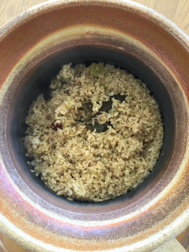 栗ご飯を作った時の土鍋